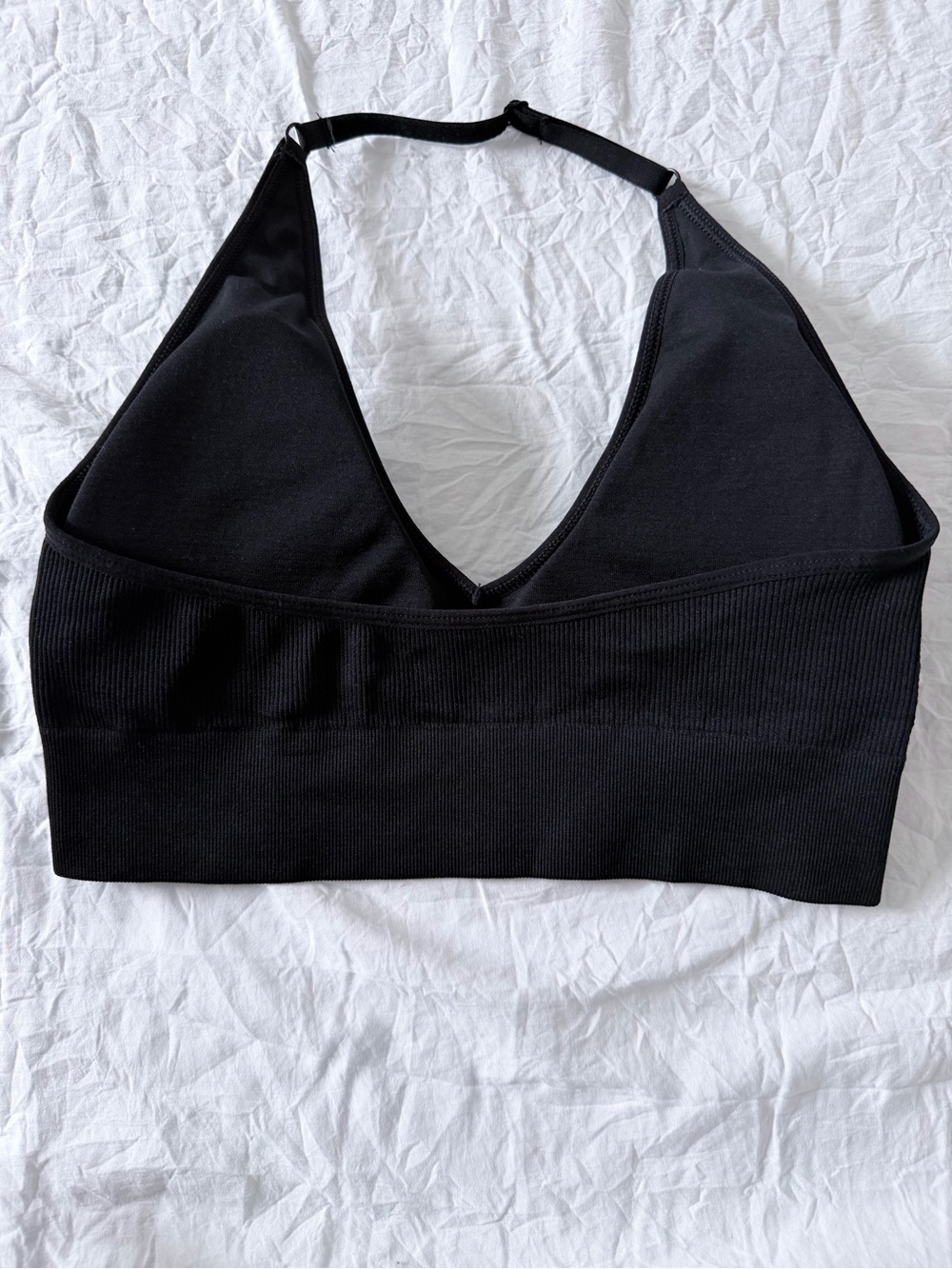 aerie Chill Play MoveBlack Ribbed Halter Bralette Set - Picture 4 of 7